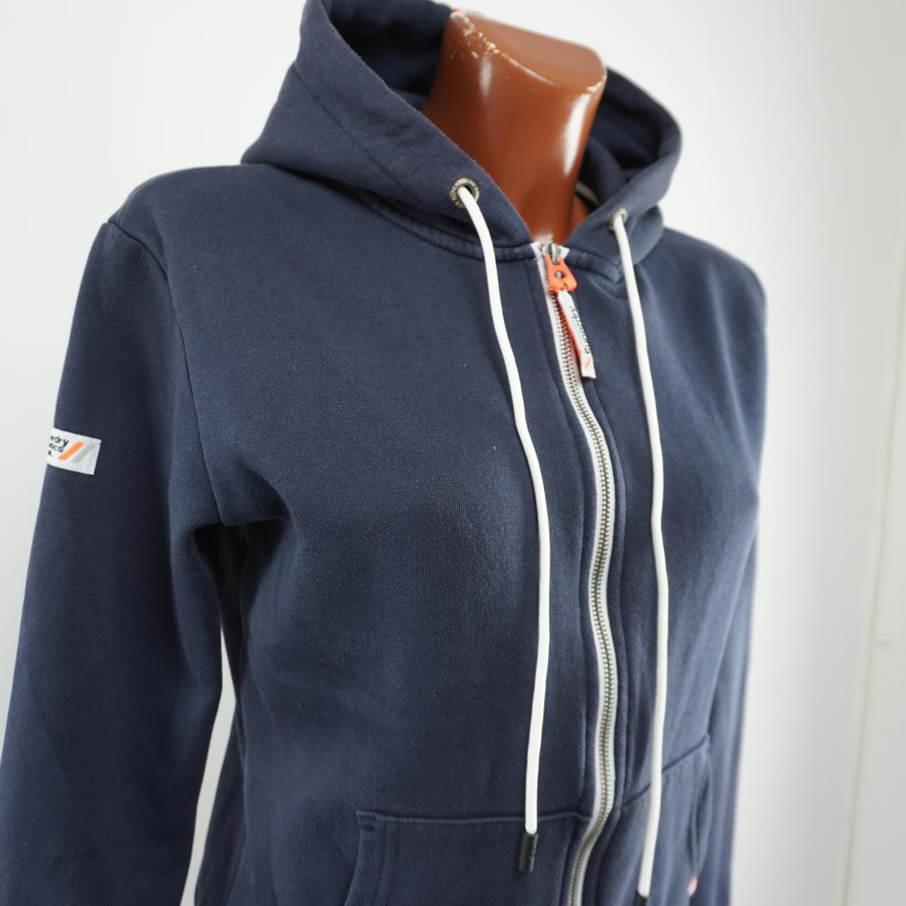 Sudadera con capucha para mujer Superdry. Azul oscuro. Talla XS. Usada. En buen estado.