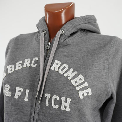 Sudadera con capucha para mujer Abercrombie &amp; Fitch. Gris. Talla L. Usada. En buen estado.