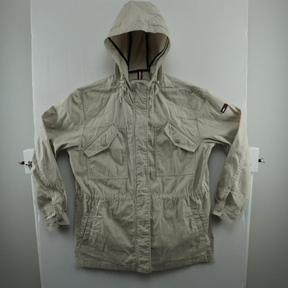 Parka Tommy Hilfiger para mujer. Gris. Talla L. Usada. Buena calidad