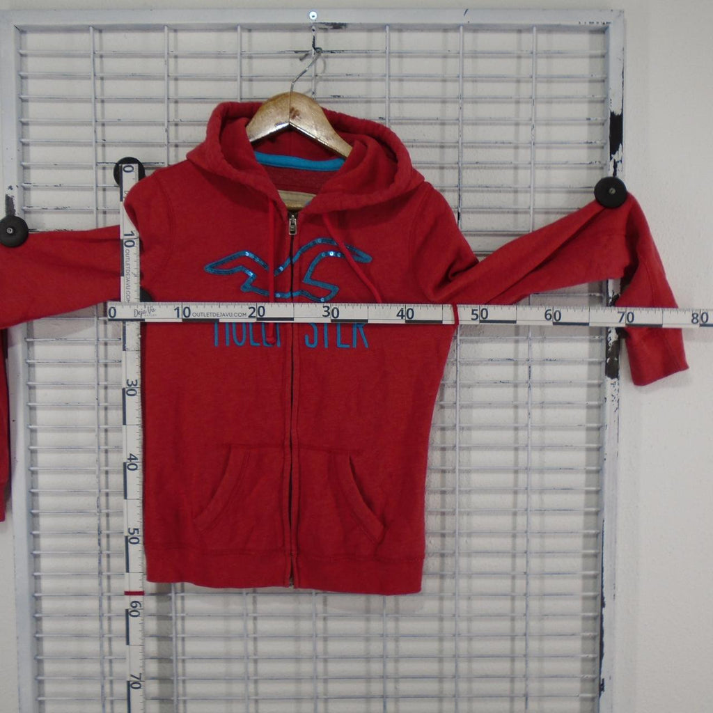 Sudadera con capucha para mujer Hollister. Rojo. XS. Usado. Bien