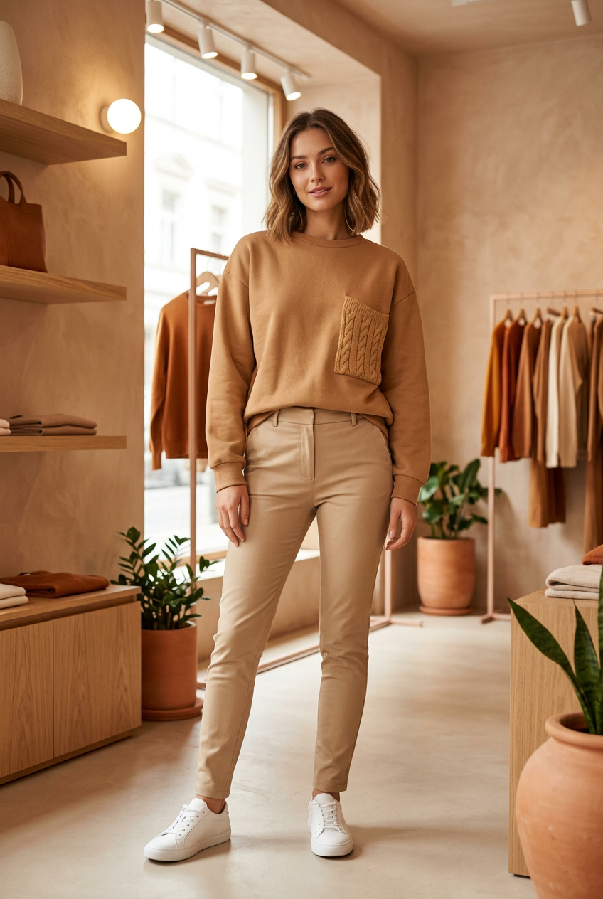 Women's Amo sweater, brown, size M — second hand