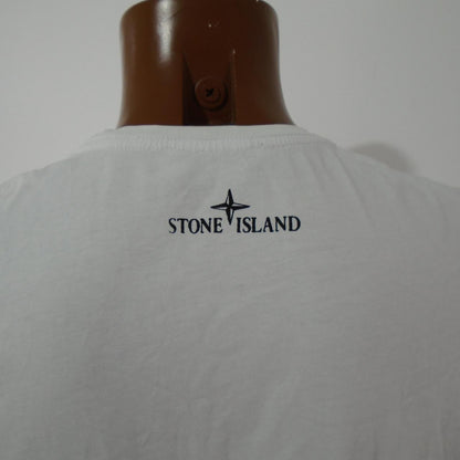 Camiseta Hombre Isla de Piedra. Blanco. M. Usado. Muy bien