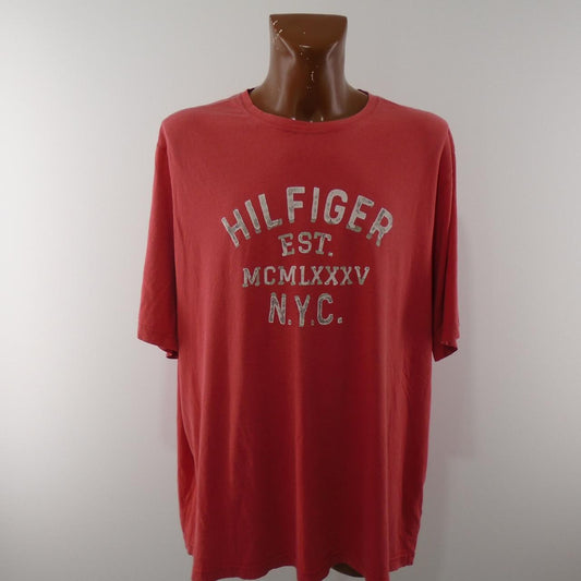 Men's T-Shirt Tommy Hilfiger. Red. XXXXL. Used. Very good