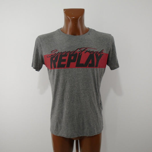 Camiseta de hombre Replay. Gris. M. Usado. Bien