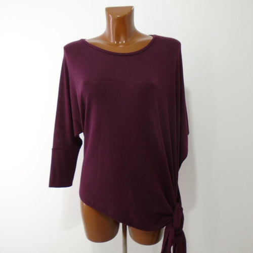 Bershka blusa mujer burdeos Talla L vista frontal