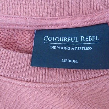 Sudadera de mujer Rebel colorida. Coral. M. Usada. Muy buena