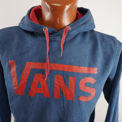 Sudadera con capucha para hombre de Vans. Azul oscuro. Talla S. Usada. En buen estado.