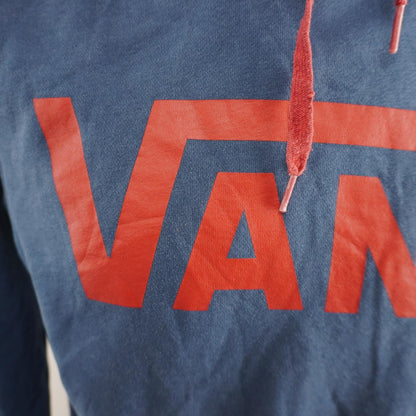 Sudadera con capucha para hombre de Vans. Azul oscuro. Talla S. Usada. En buen estado.