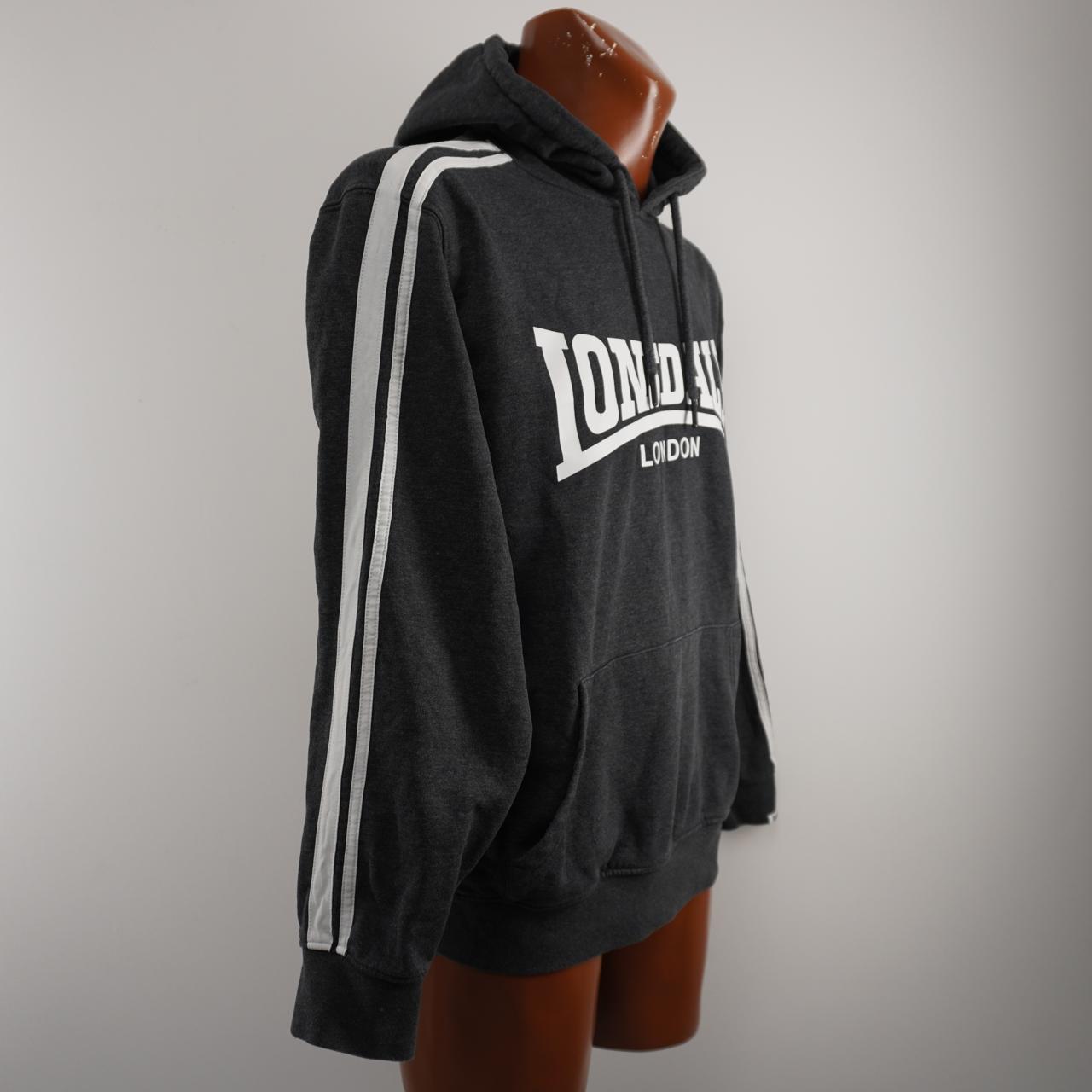 Sudadera con capucha de hombre Lonsdale. Negro. L.Usado. Bien