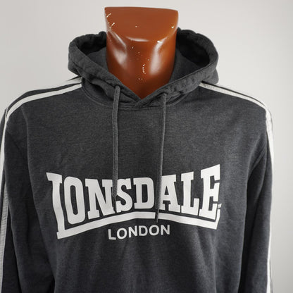 Sudadera con capucha de hombre Lonsdale. Negro. L.Usado. Bien