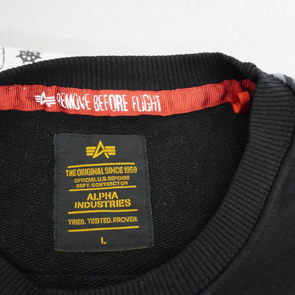 Men's Sweatshirt Alpha industries. Black. L. Used. Good