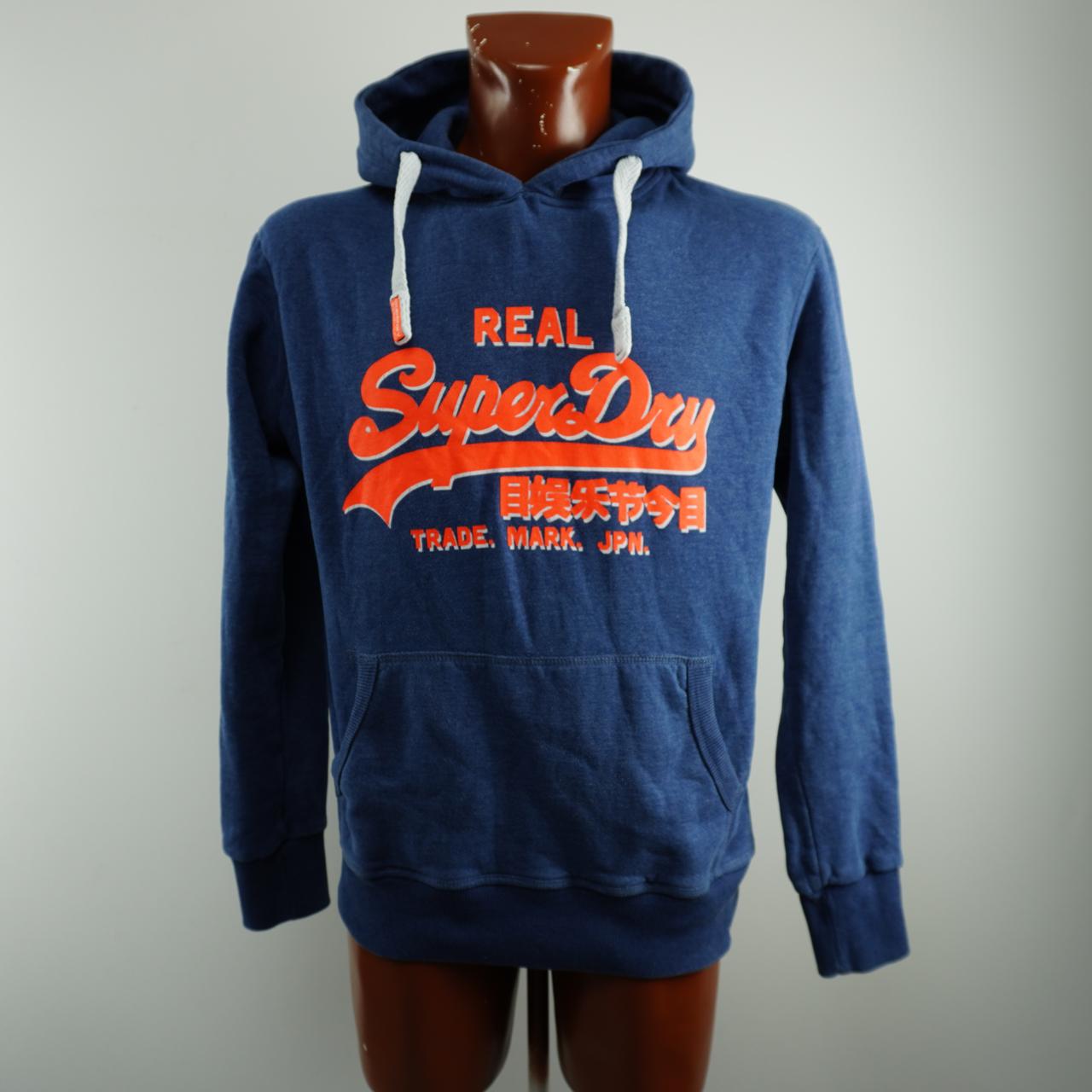 Sudadera con capucha para hombre Superdry. Azul oscuro. Talla L. Usada. En buen estado.