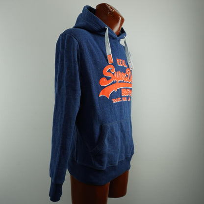 Sudadera con capucha para hombre Superdry. Azul oscuro. Talla L. Usada. En buen estado.