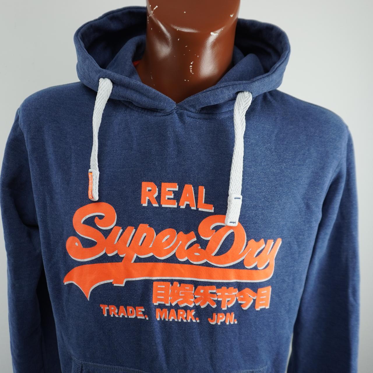 Sudadera con capucha para hombre Superdry. Azul oscuro. Talla L. Usada. En buen estado.