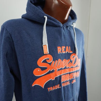 Sudadera con capucha para hombre Superdry. Azul oscuro. Talla L. Usada. En buen estado.