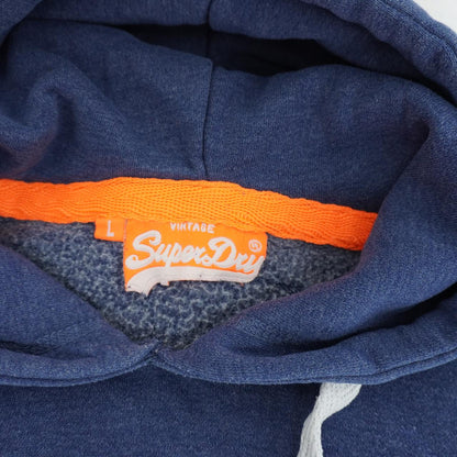 Sudadera con capucha para hombre Superdry. Azul oscuro. Talla L. Usada. En buen estado.