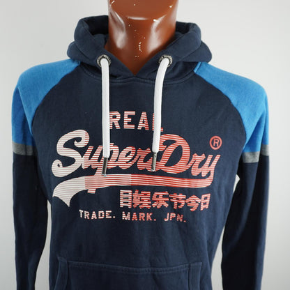 Sudadera con capucha para hombre Superdry. Azul oscuro. SG. Usado. Bien