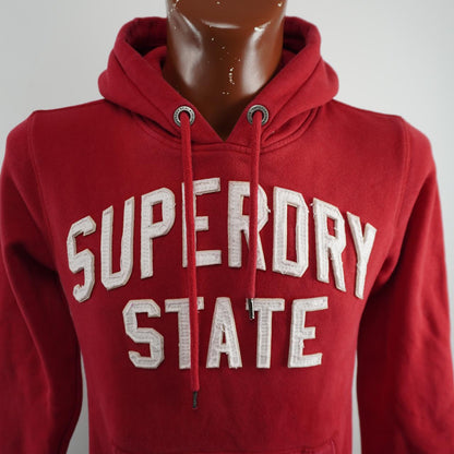 Sudadera con capucha para hombre Superdry. Roja. Talla S. Usada. Buena calidad