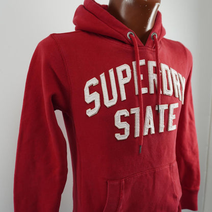 Sudadera con capucha para hombre Superdry. Roja. Talla S. Usada. Buena calidad