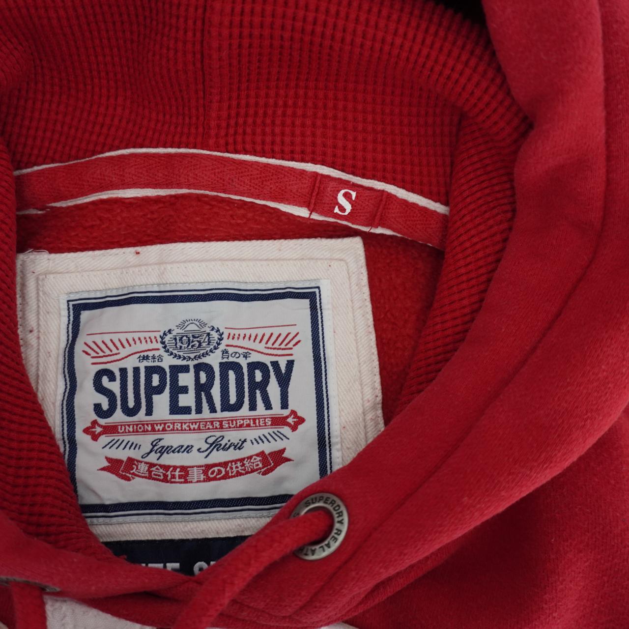 Sudadera con capucha para hombre Superdry. Roja. Talla S. Usada. Buena calidad