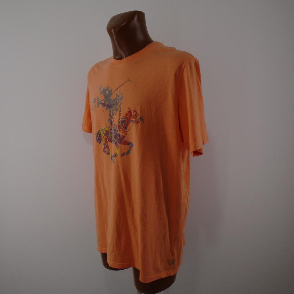 Men's T-Shirt polo club. Orange. XXL. Used. Good