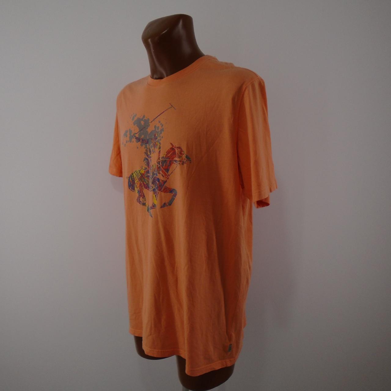 Men's T-Shirt polo club. Orange. XXL. Used. Good