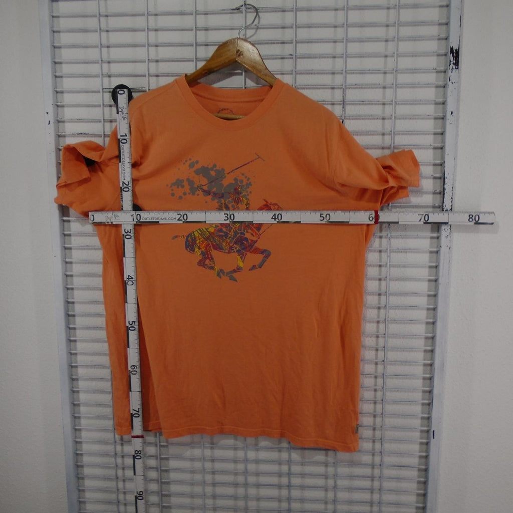 Men's T-Shirt polo club. Orange. XXL. Used. Good