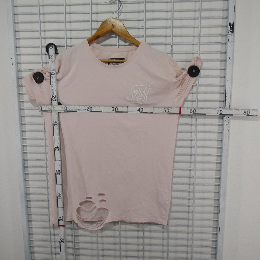 T-shirt homme Siksilk.  Rose.  M. Utilisé.  Bien