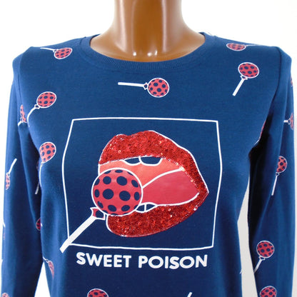 Women's Sweatshirt Sweet Poison. Dark blue. S. Used. Good