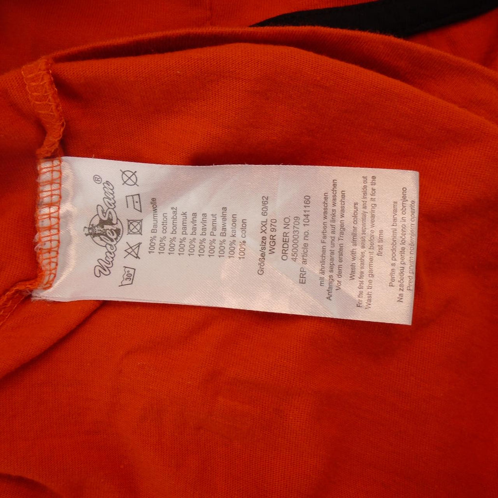 T-shirt homme Oncle Sam.  Orange.  XXL.  Utilisé.  Bien