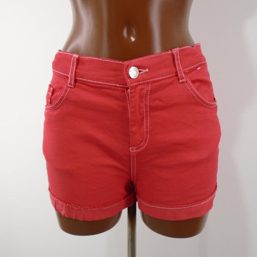 bermudas Denim mujer rojo talla S vista frontal
