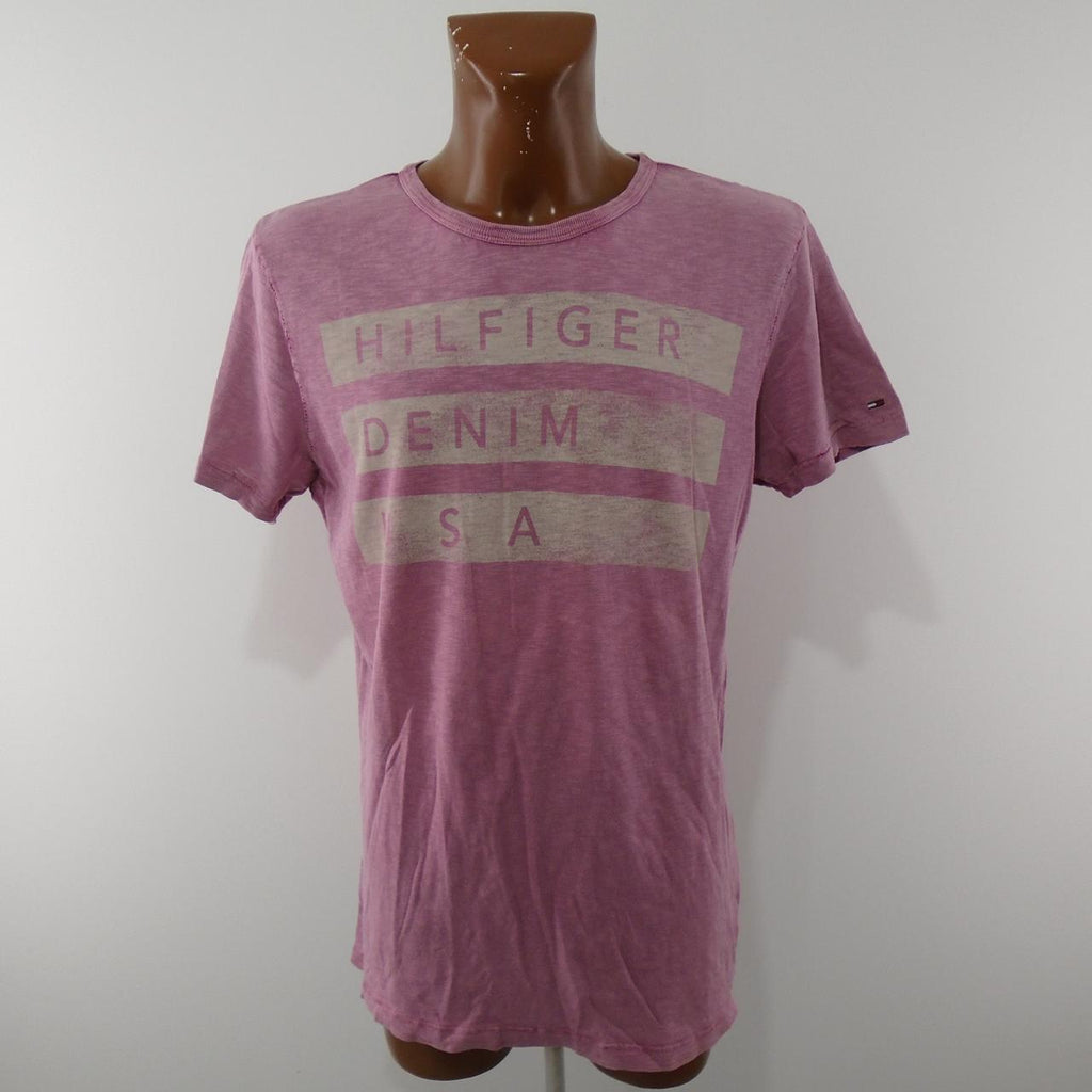 Men's T-Shirt Tommy Hilfiger. Pink. XL. Used. Good