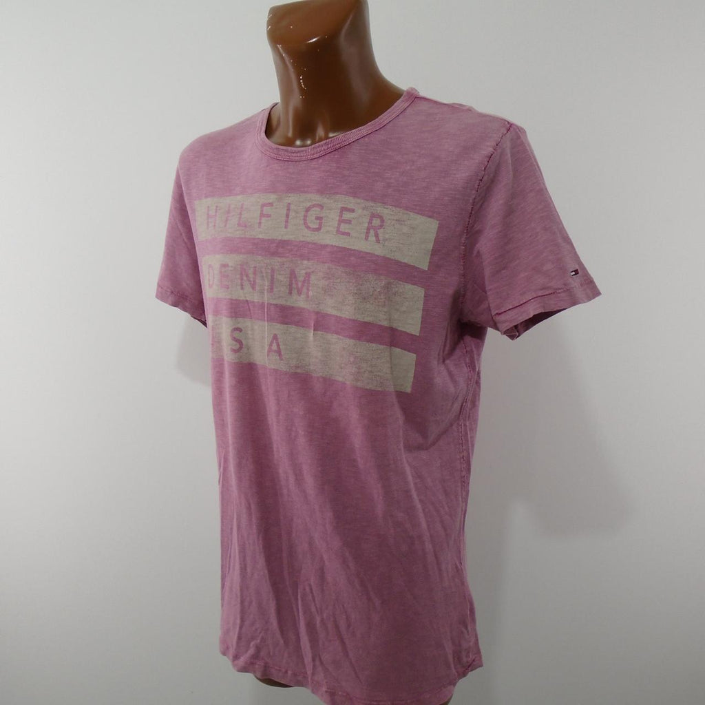 Men's T-Shirt Tommy Hilfiger. Pink. XL. Used. Good