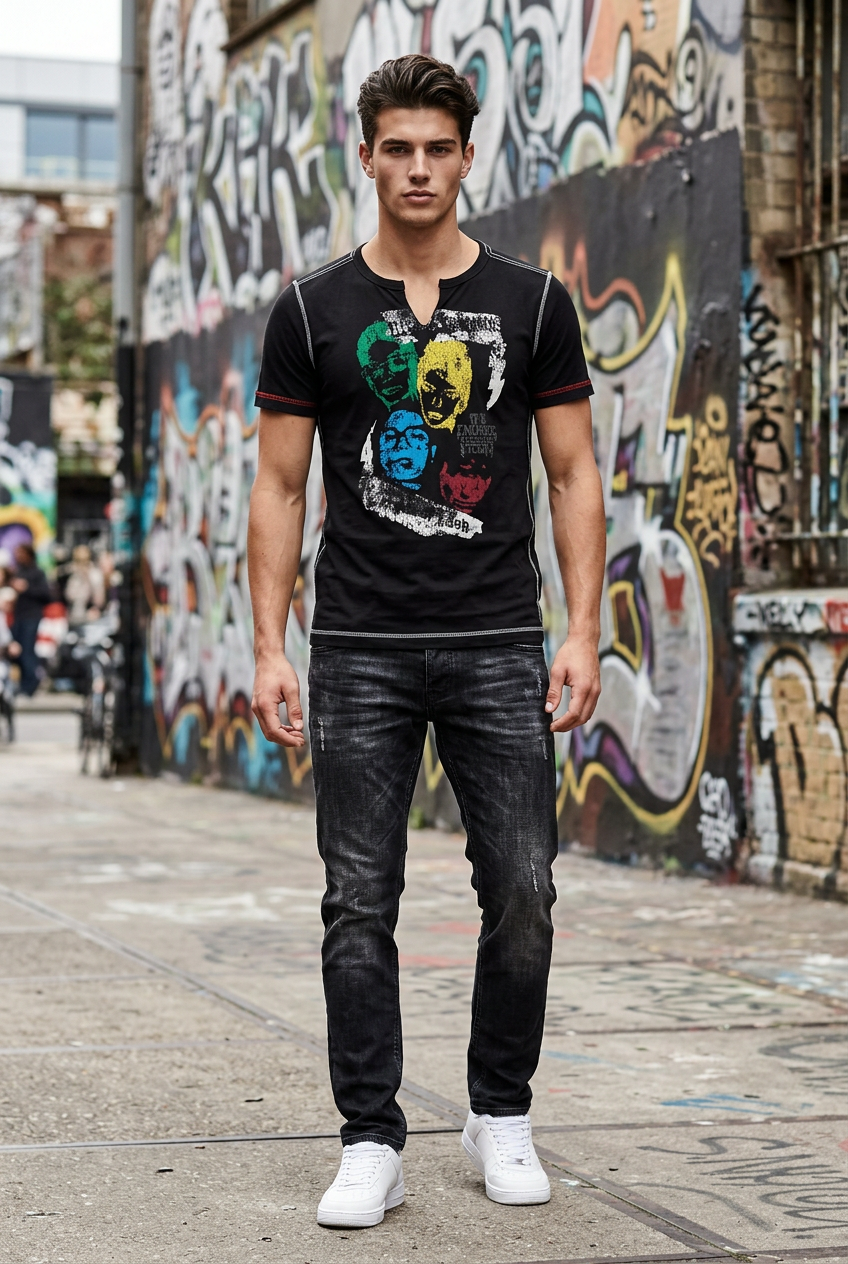 Camiseta Miss Sixty para hombre, color negro, talla M — segunda mano