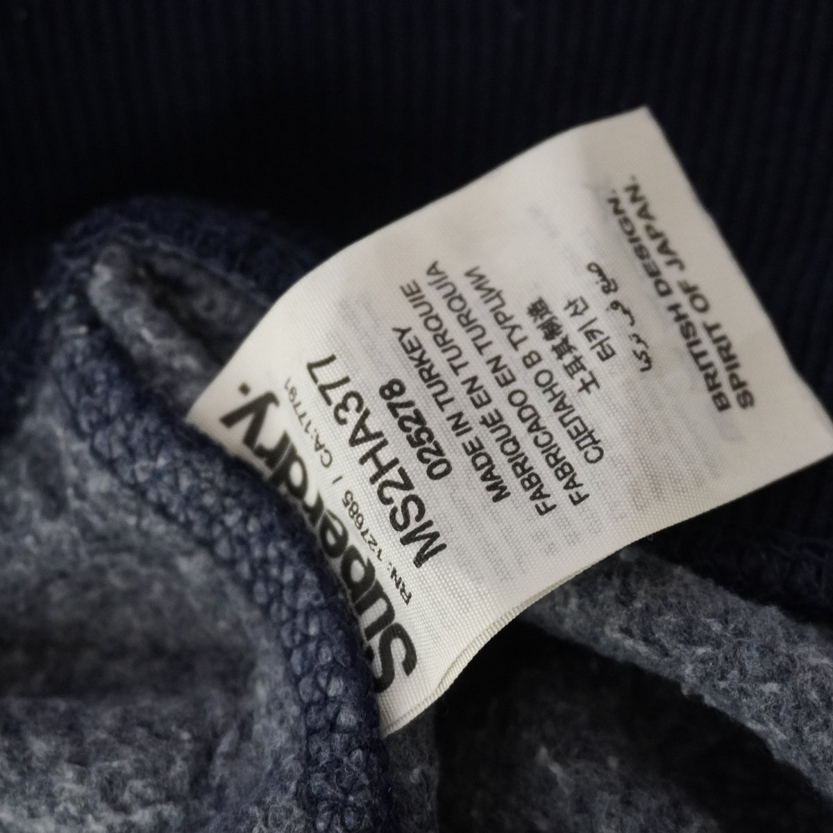Sudadera con Capucha Superdry para Hombre Usada - Azul Marino, Mediano (M)