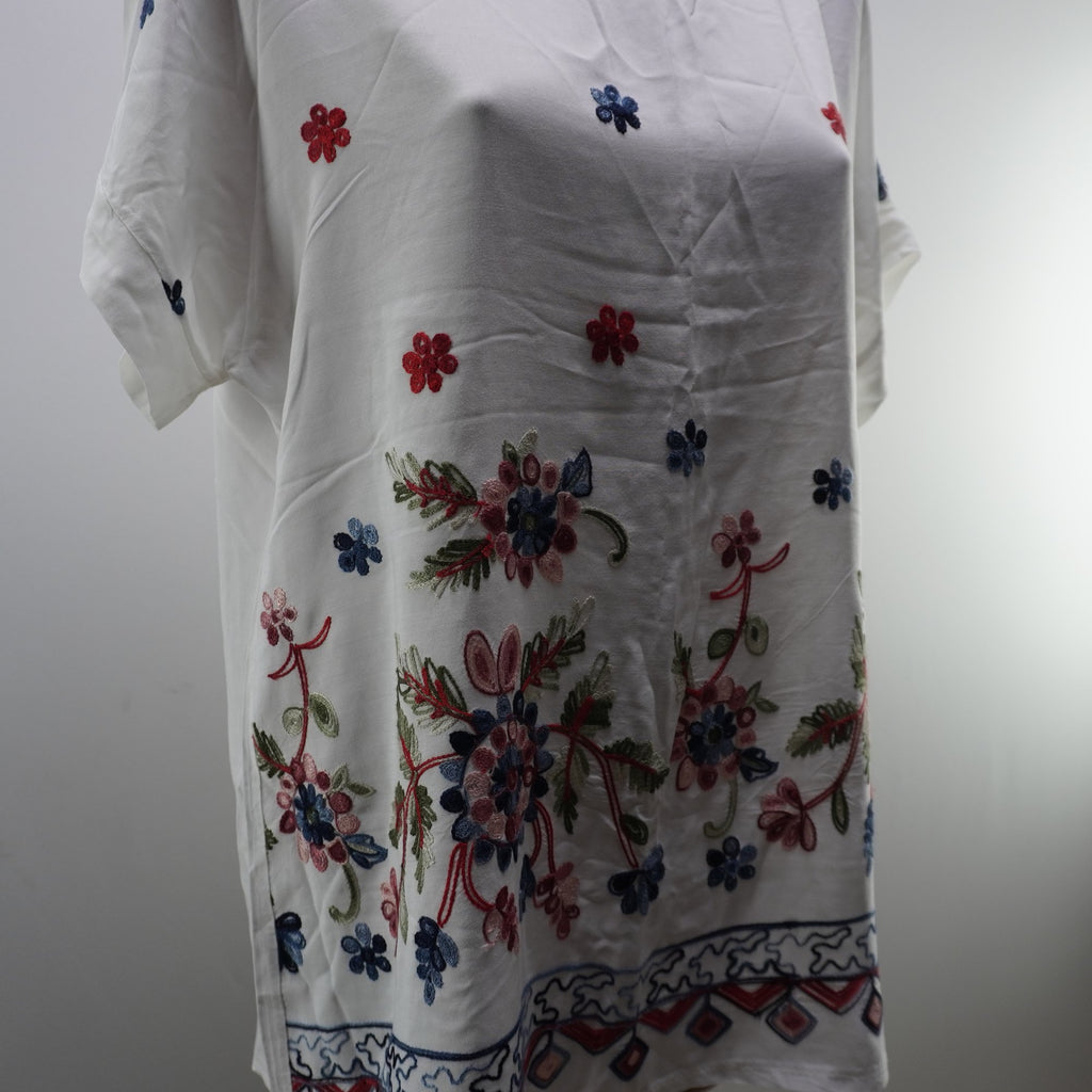 Camiseta de Manga Corta Italian Style para Mujer - Blanco, L, Usada en Muy Buen Estado