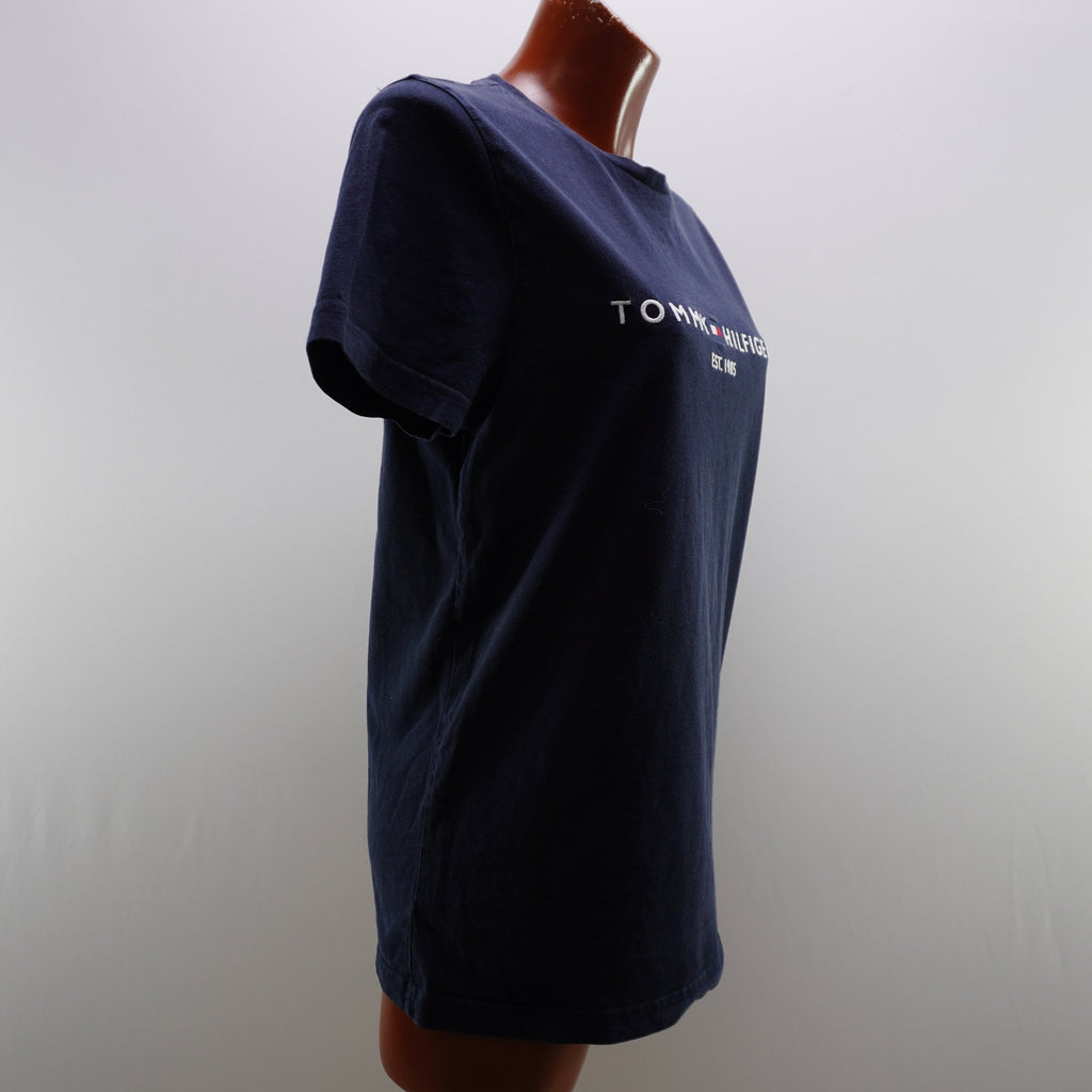 Camiseta de Manga Corta Tommy Hilfiger para Mujer - Azul Marino, M (Usada, Muy Buen Estado)