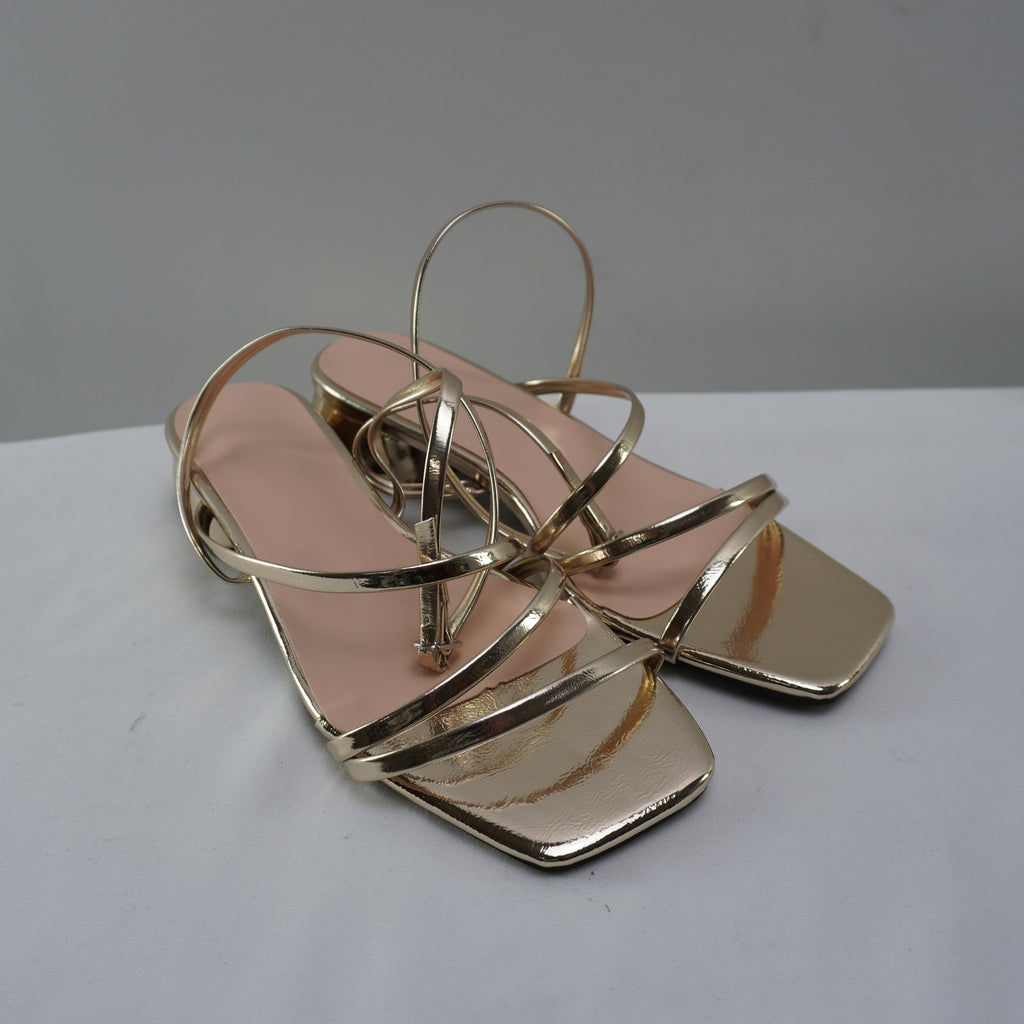 Tacones Dorados para Mujer Usados - Talla 37