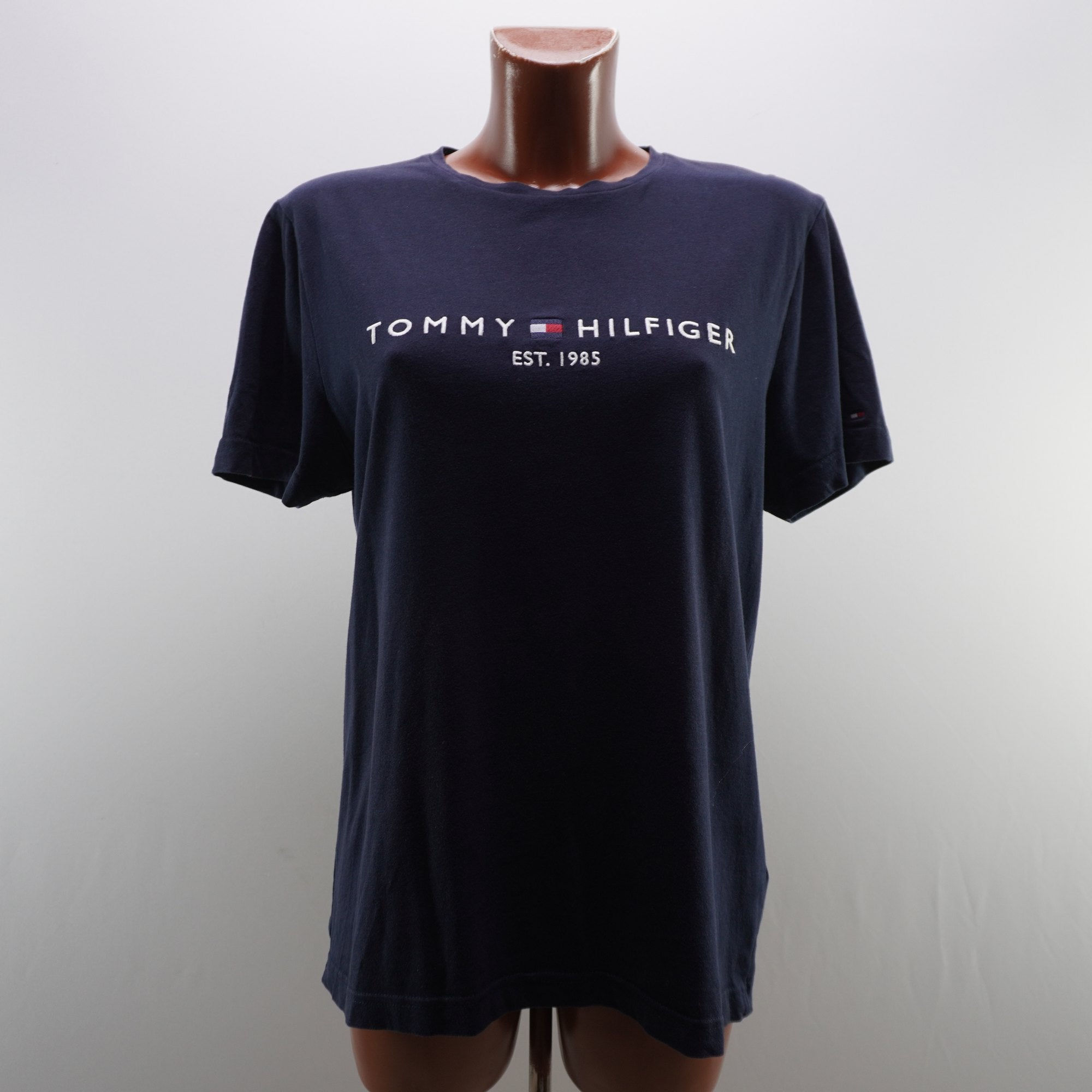 Camiseta de Manga Corta Tommy Hilfiger para Mujer Usada - Azul Marino, L