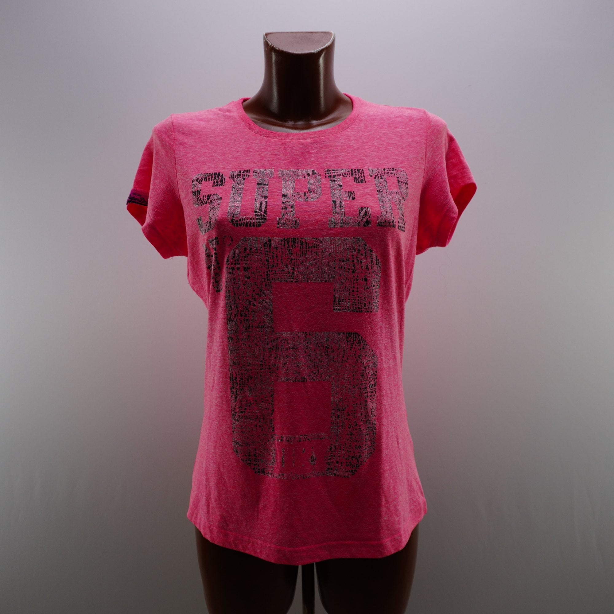 Camiseta de Manga Corta Superdry para Mujer - Rosa, L (Usada en Muy Buen Estado)