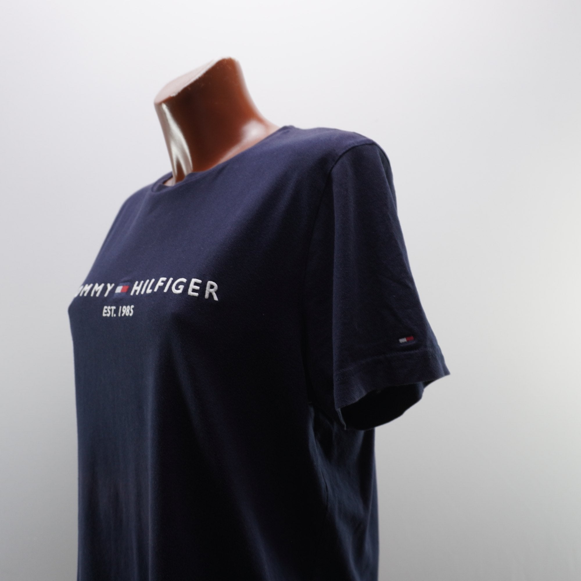 Camiseta de Manga Corta Tommy Hilfiger para Mujer Usada - Azul Marino, L