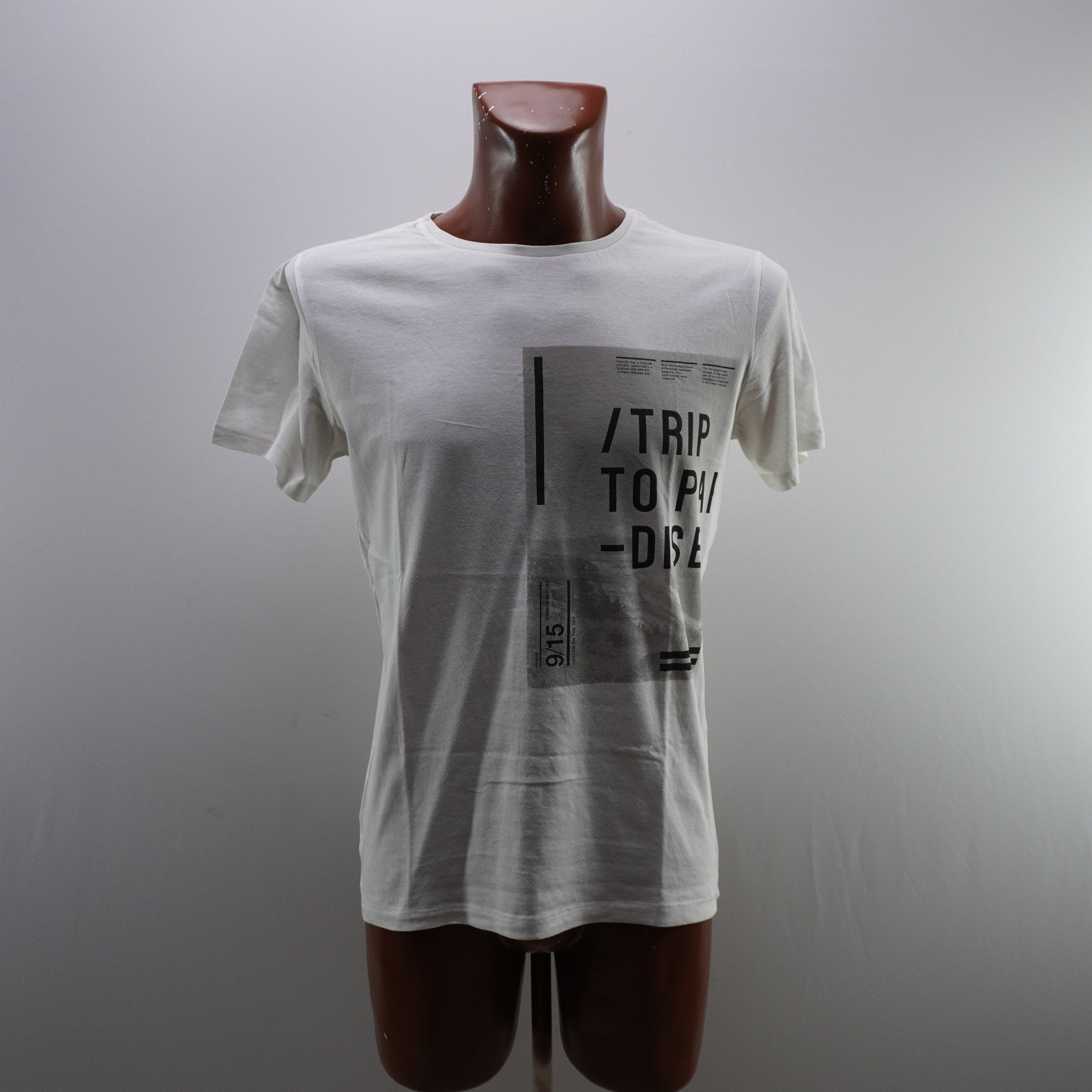 Camiseta de Manga Corta Mango para Hombre Usada - Blanca, S