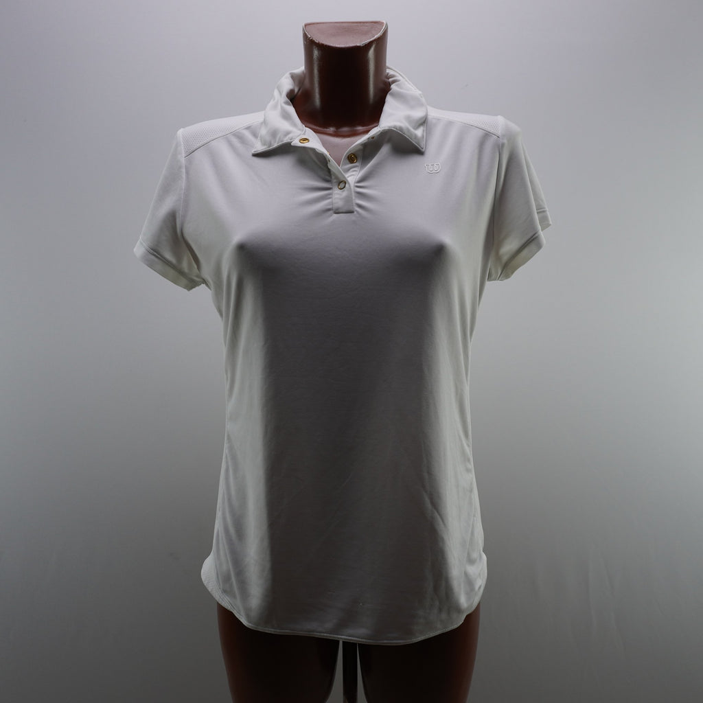 Camiseta de Manga Corta Wilson para Mujer - Blanco, XL, Usada en Muy Buen Estado
