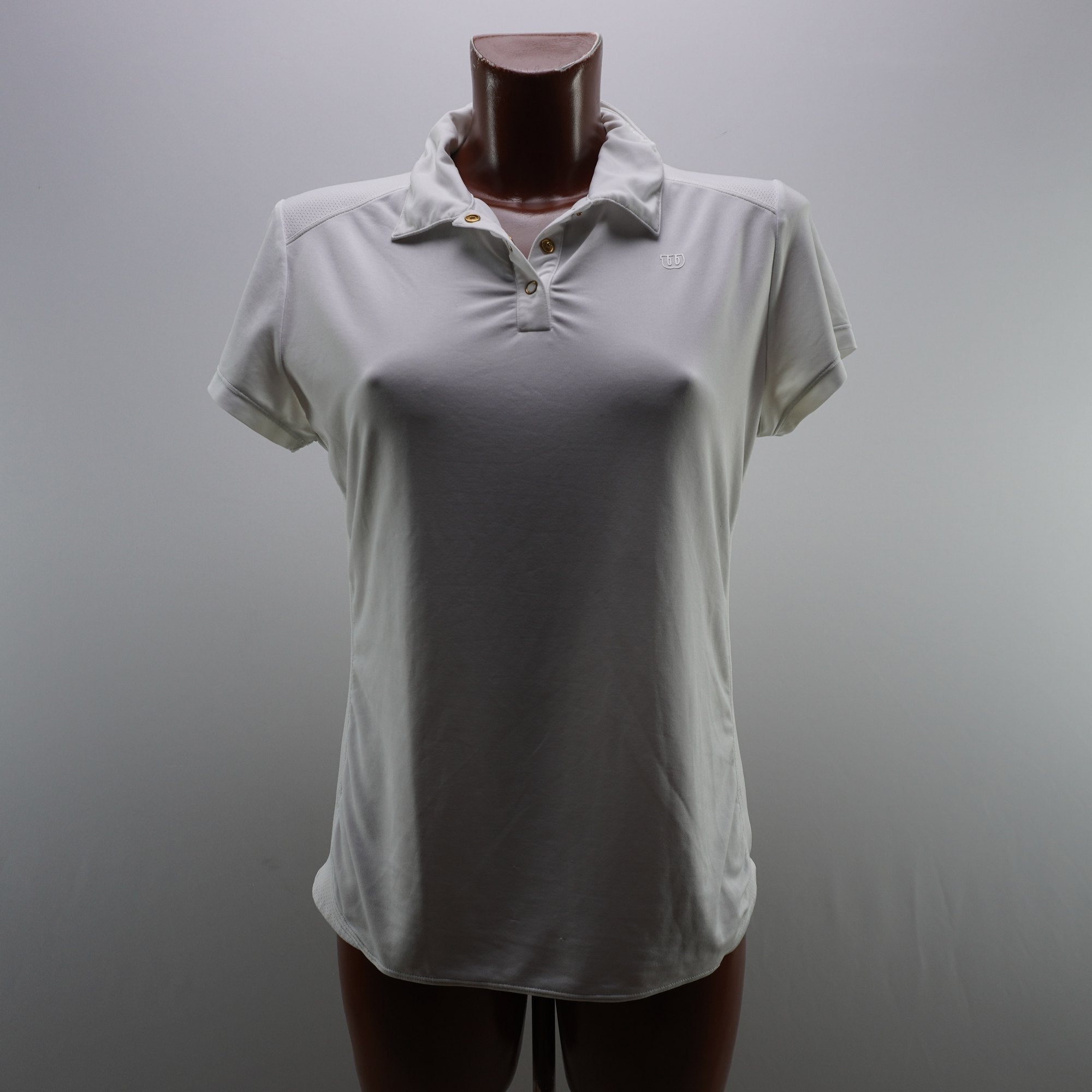 Camiseta de Manga Corta Wilson para Mujer - Blanco, XL, Usada en Muy Buen Estado
