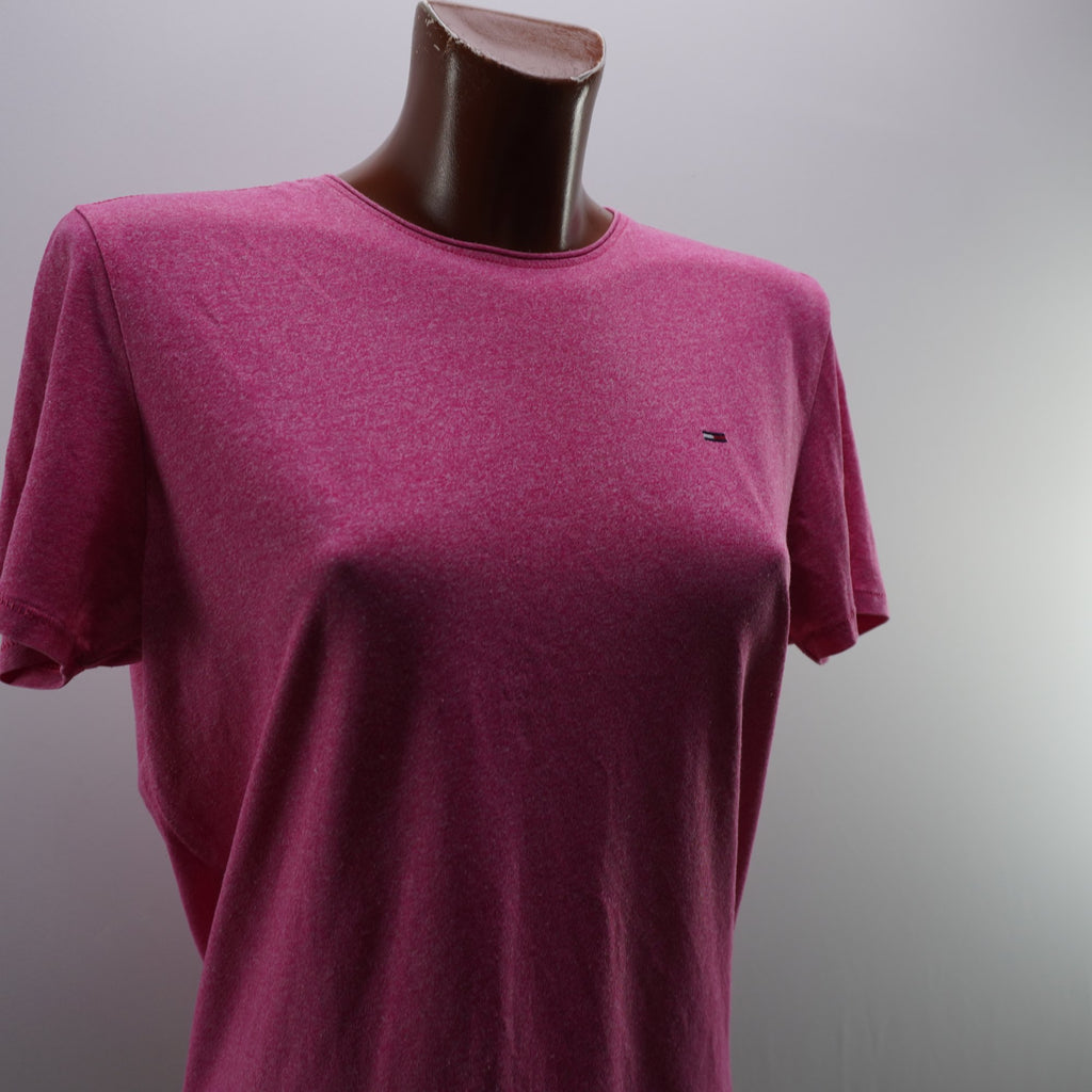 Camiseta de Manga Corta Tommy Hilfiger para Mujer - Rosa, M, Usada en Muy Buen Estado
