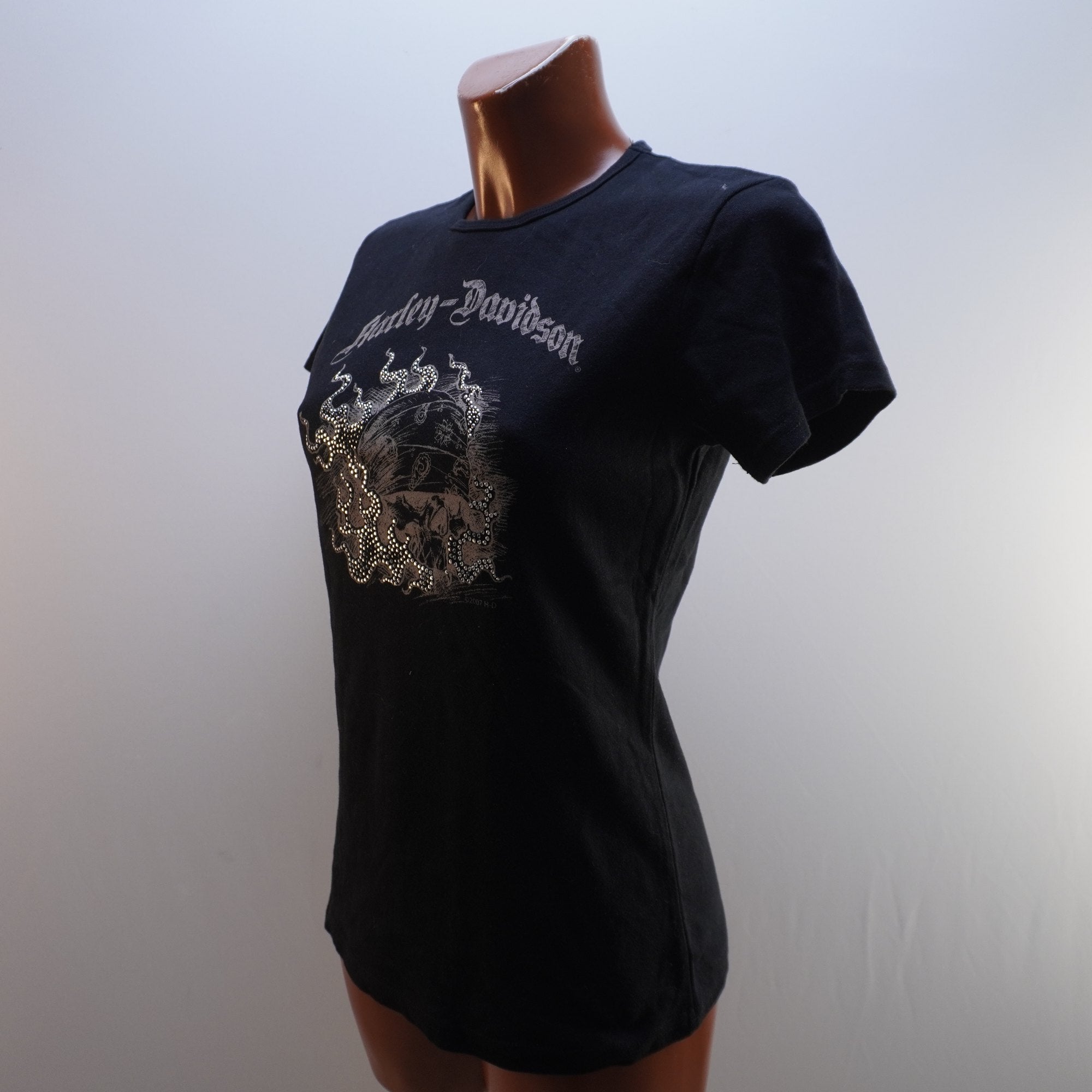 Camiseta Harley Davidson para Mujer Usada - Negra, L
