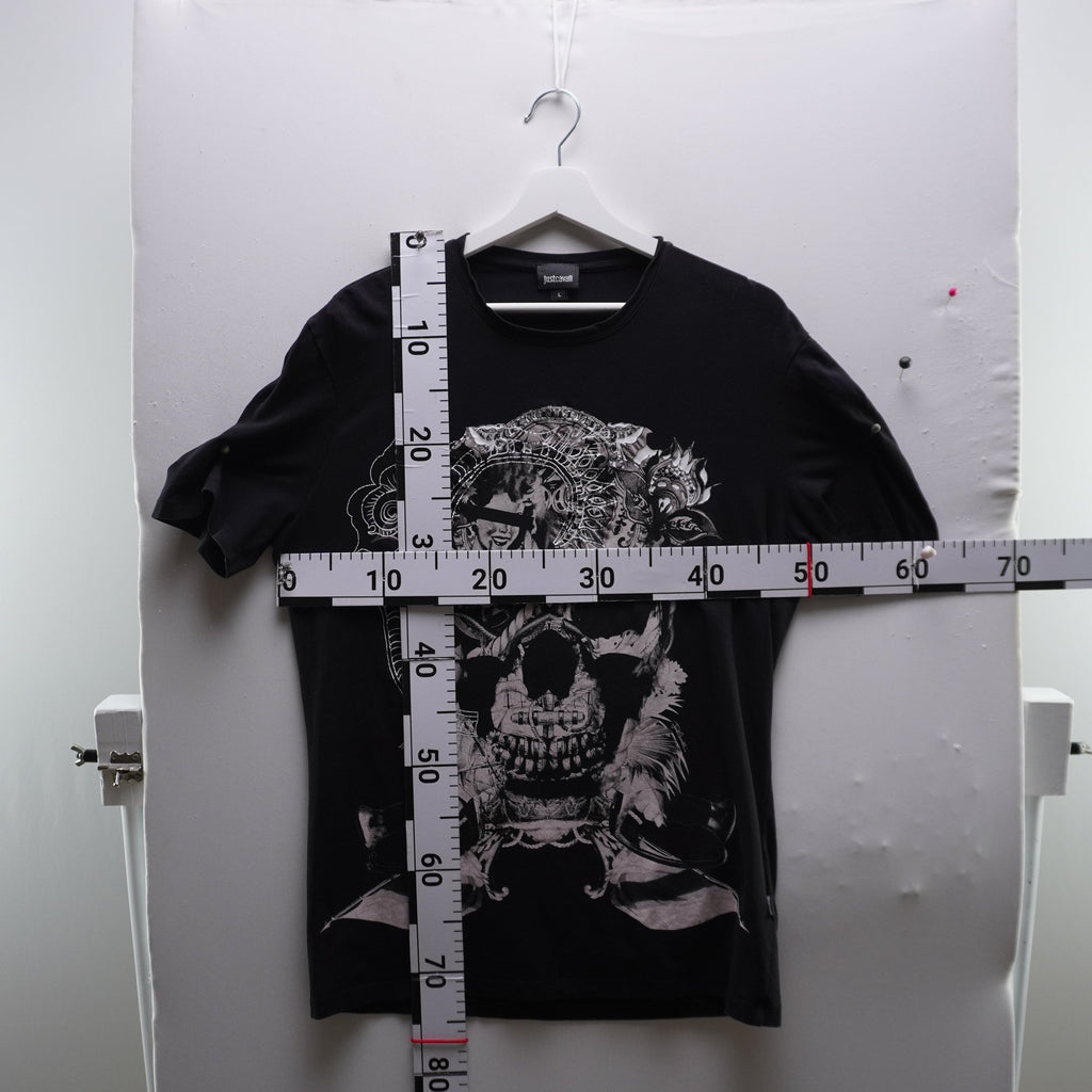 Camiseta de Manga Corta Roberto Cavalli para Mujer - Negro, L, Usada en Muy Buen Estado