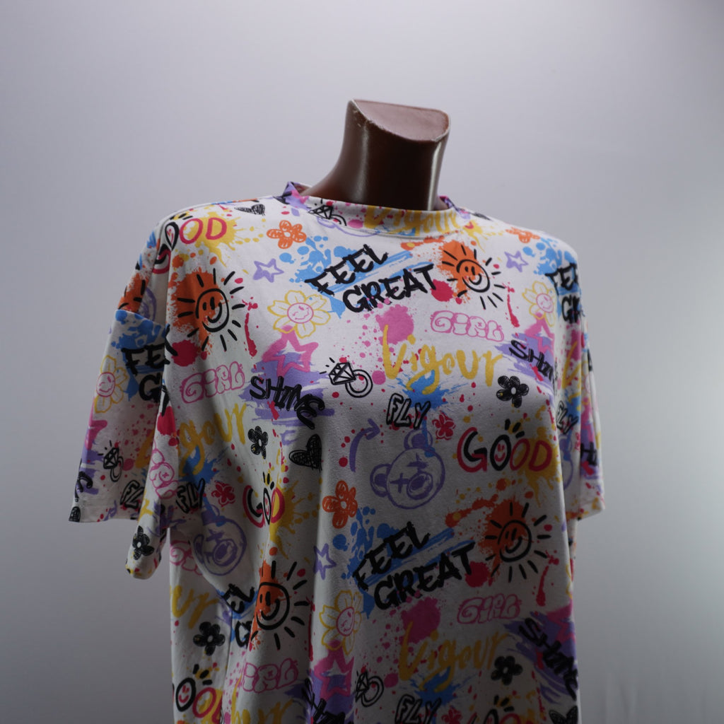 Camiseta de Manga Corta Italian Style para Mujer Usada - Multicolor, L