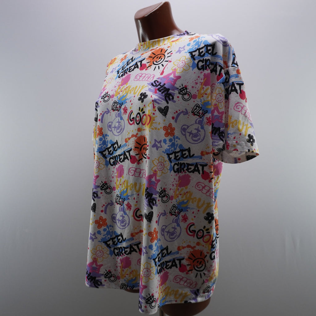Camiseta de Manga Corta Italian Style para Mujer Usada - Multicolor, L