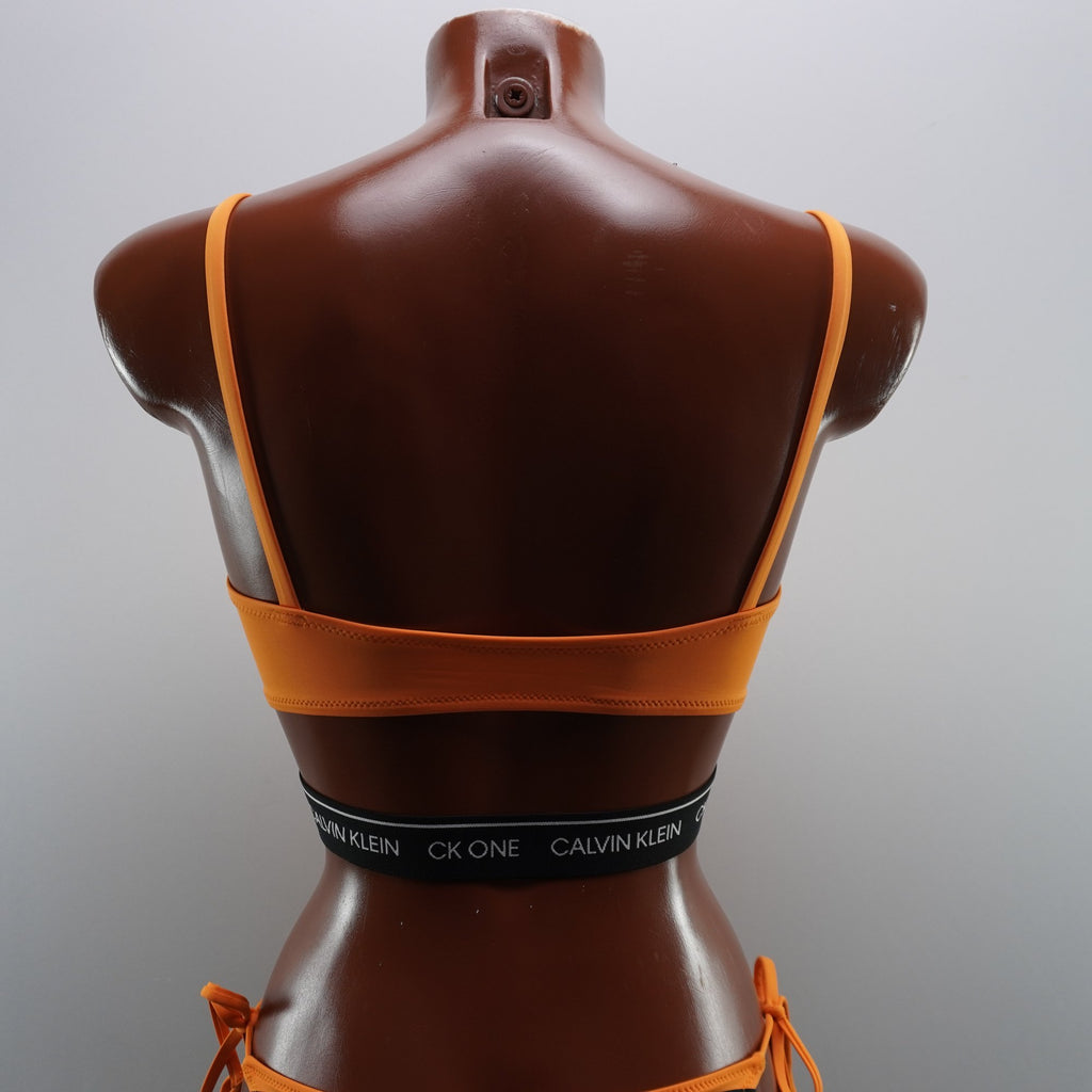 Parte Superior de Traje de Baño Calvin Klein para Mujer Usada - Naranja, S